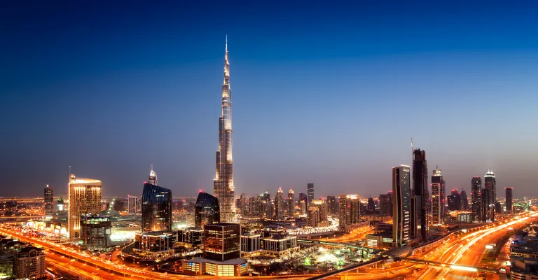 Dubai skyline representing Dubai tour package costs from India