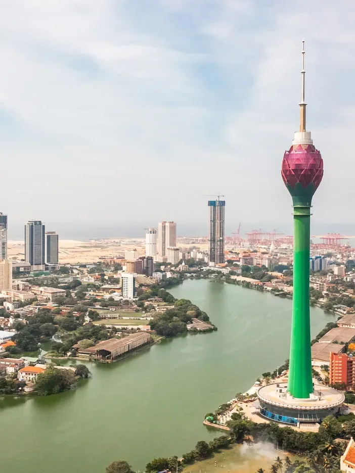Colombo Lotus Tower overlooking the city skyline in Sri Lanka