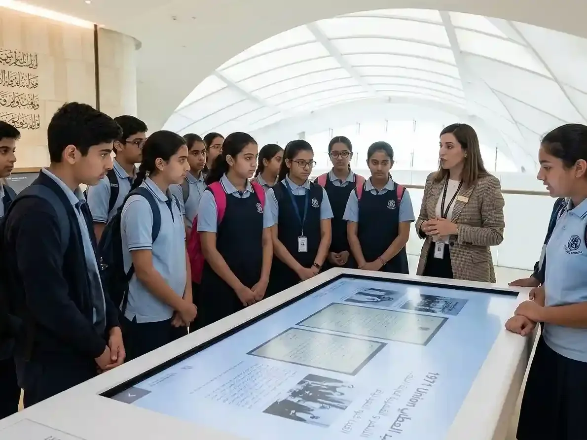 Students participating in guided school and college educational tours in the UAE