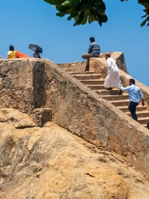 Panoramic ocean view from Flag Rock along the ramparts of Galle Fort Sri Lanka