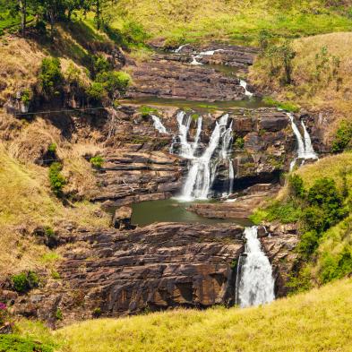 St. Clair's and Devon Falls surrounded by tea plantations