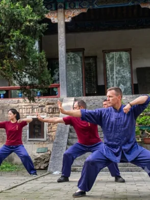 Private Kung Fu training session with Shaolin masters at a temple in Zhengzhou China