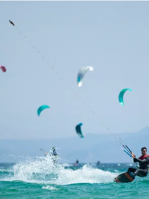 Kitesurfer riding coastal winds and waves at Mũi Né Vietnam
