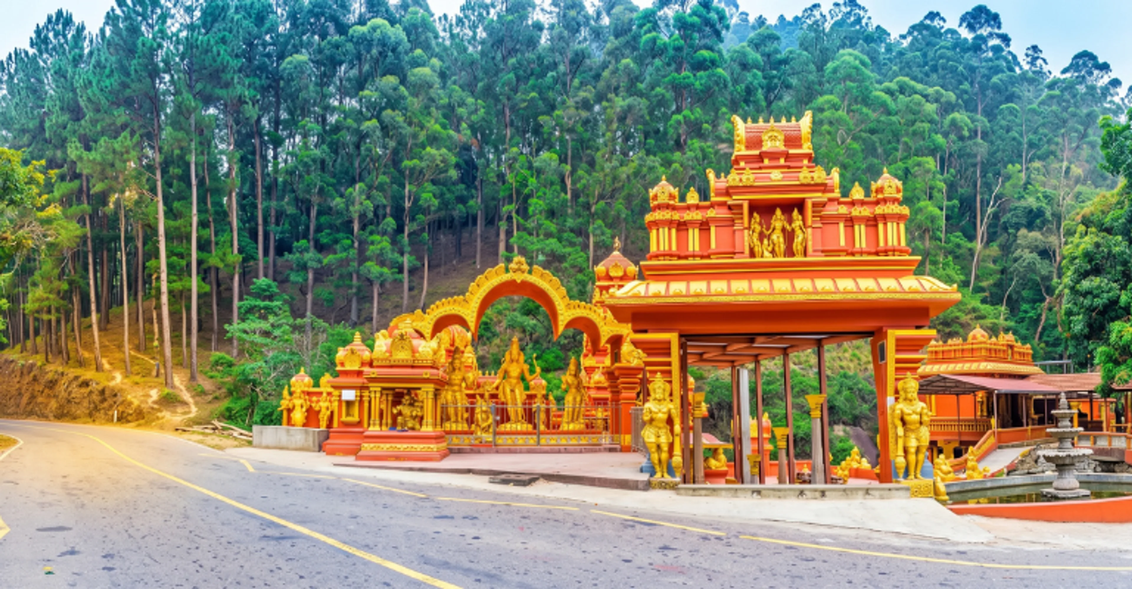 Sita Amman Temple and Gregory Lake in Nuwara Eliya, Sri Lanka