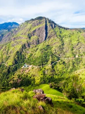 Little Adam's Peak hiking trail with mountain views in Ella