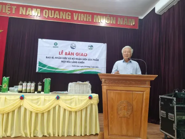 Lễ bàn giao bao bì, nhãn hiệu và bộ nhận diện sản phẩm mật mía Làng Khiên — ảnh 5