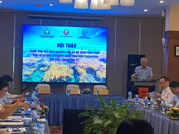 Hội thảo tham vấn kết quả nghiên cứu và đề xuất giải pháp "Bảo vệ và khai thác bền vững rong biển Sargassum ven biển tỉnh Quảng Trị"