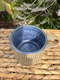 Blue Pinstripe Ceramic Mug - Image 2