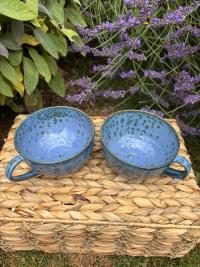 Blue Peacock Eye Bowl Mug - Image 2