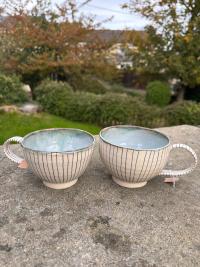 Blue Pin Striped Bowl Mug - Image 3
