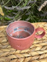Coral Pink Carved Heart Mug - Image 2