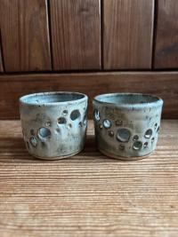 Blue Speckled Tea Light Holders - Image 2
