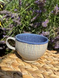The Blue Pinstripe Bowl Mug - Image 3