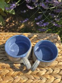 The Blue Pinstripe Ceramic Mug - Image 4
