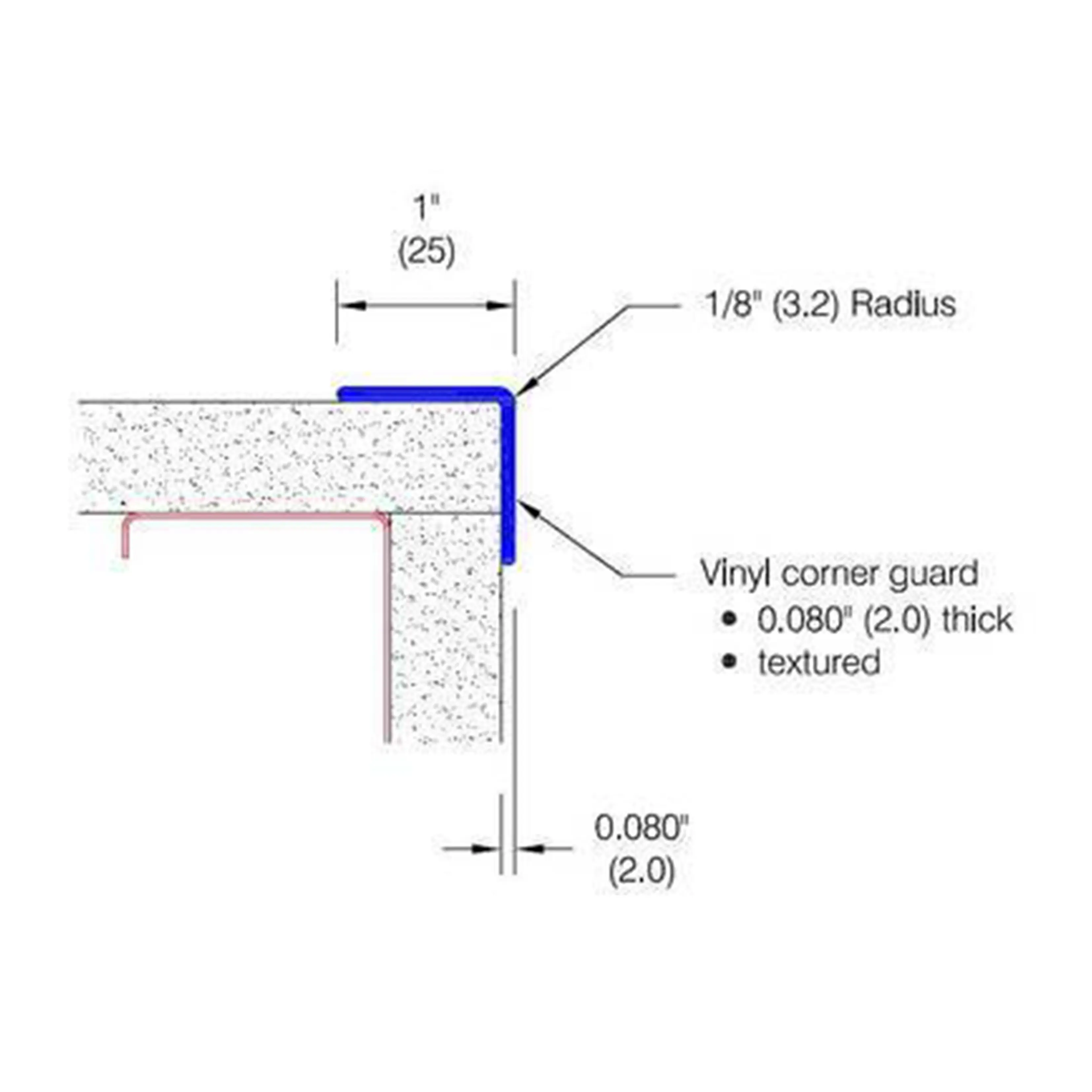 4-Wing Heavy Duty Vinyl Corner Guard – 4' Height, Brown – Indoor/Outdoor Wall Protection