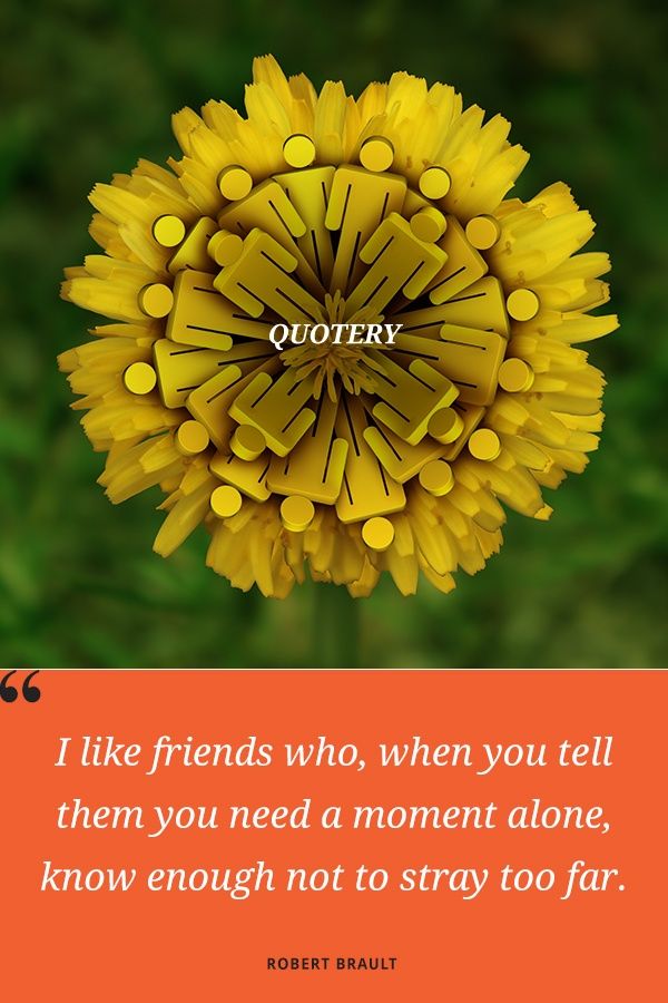 I like friends who, when you tell them you need a moment alone, know enough not to stray too far. - Image 1