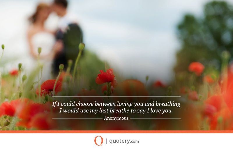 If I could choose between loving you and breathing I would use my last breathe to say I love you. - Image 1