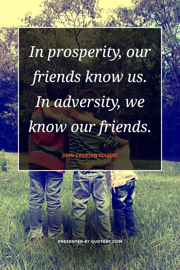 In prosperity, our friends know us. In adversity, we know our friends. - Image 1