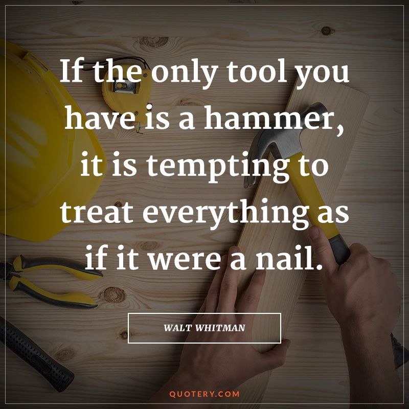 I suppose it is tempting, if the only tool you have is a hammer, to treat everything as if it were a nail. - Image 1