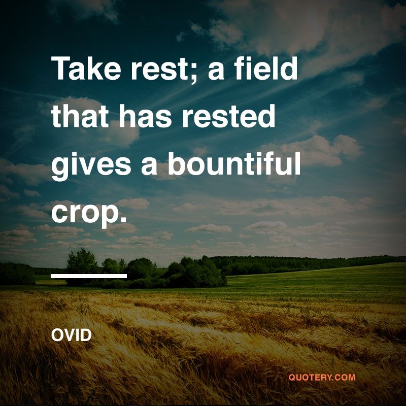 Take rest; a field that has rested gives a bountiful crop. - Image 1