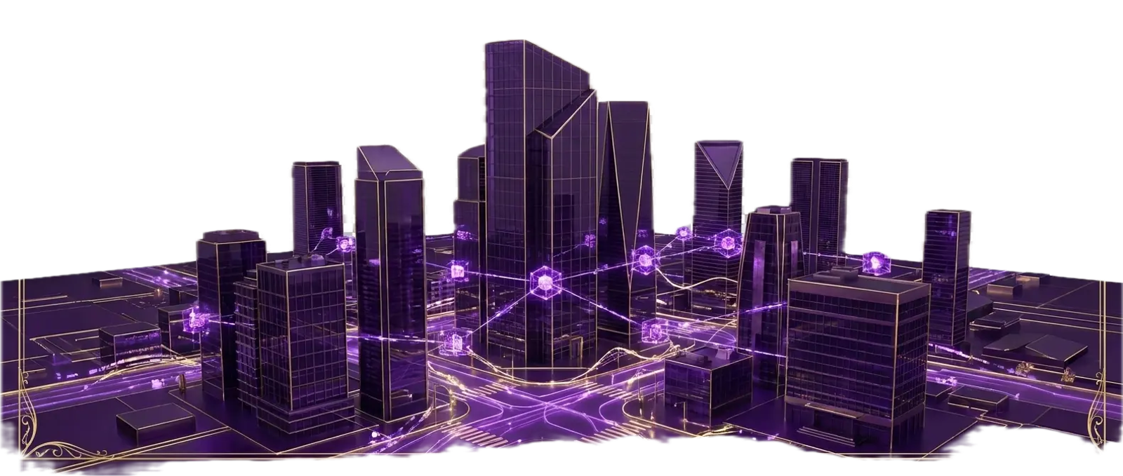 Purple circuit city, from Abra's illustration set