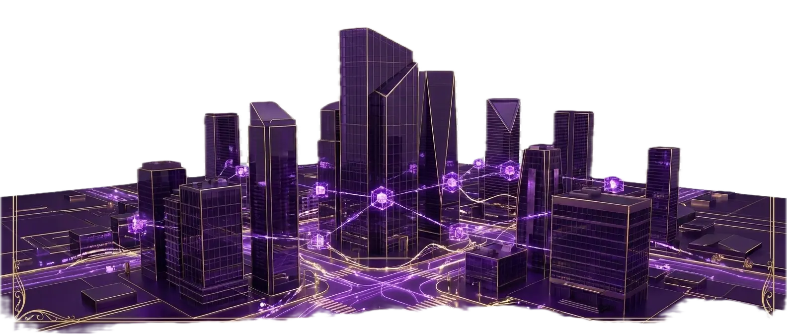 Purple circuit city, from Abra's illustration set