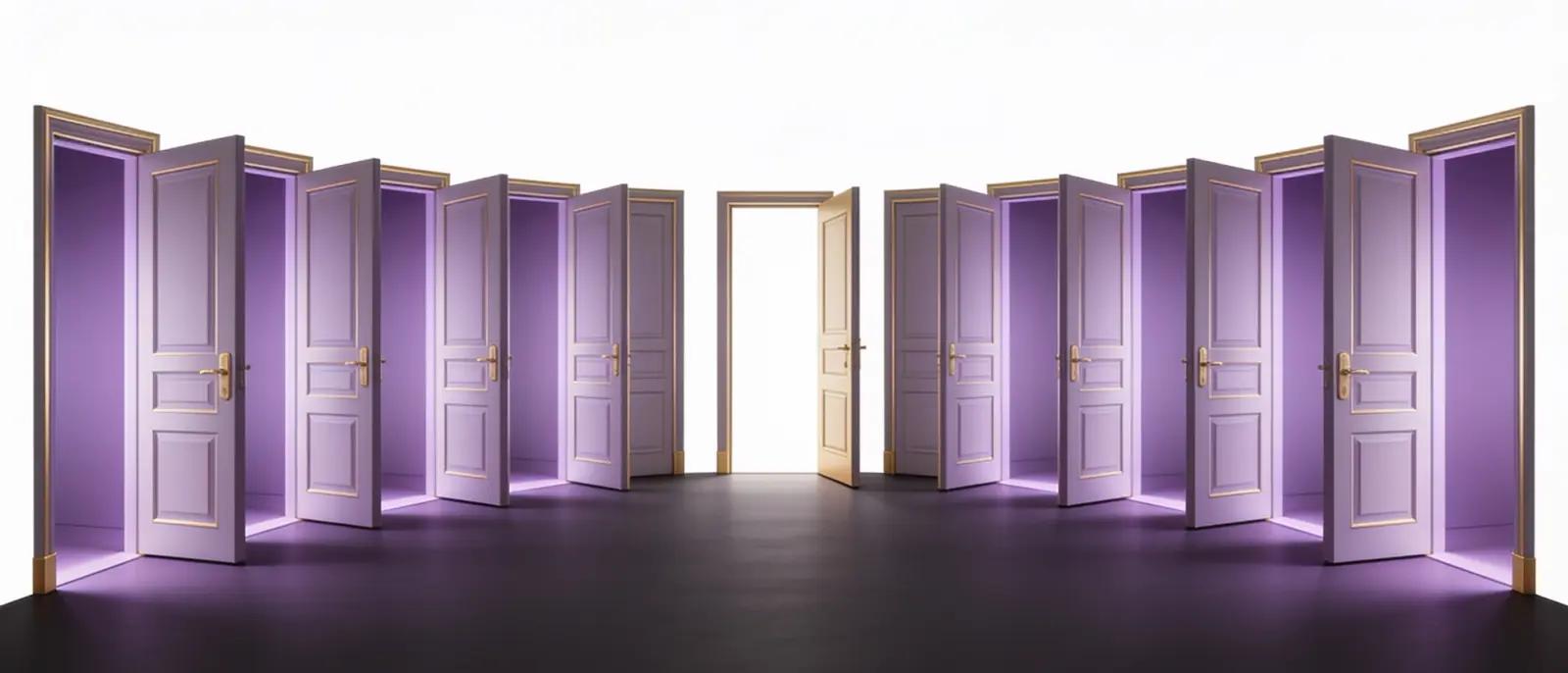 Purple doorways in a row, from Abra's illustration set