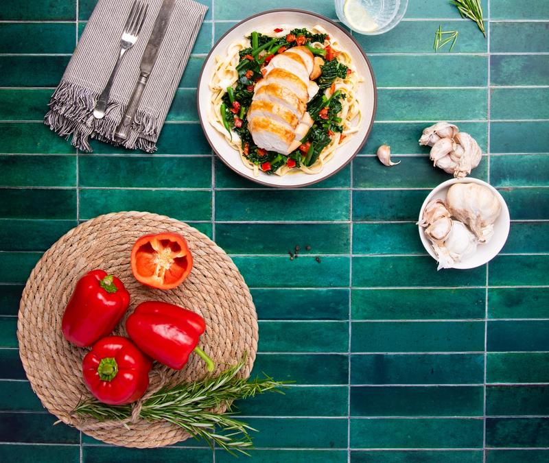 Chicken Alfredo Flatlay