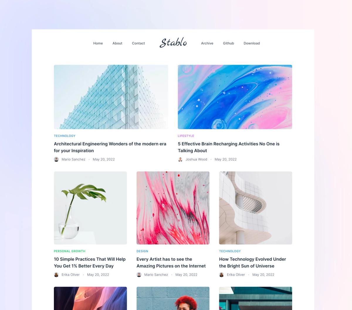 Stablo - Minimal Blog Website Template — Web3Templates