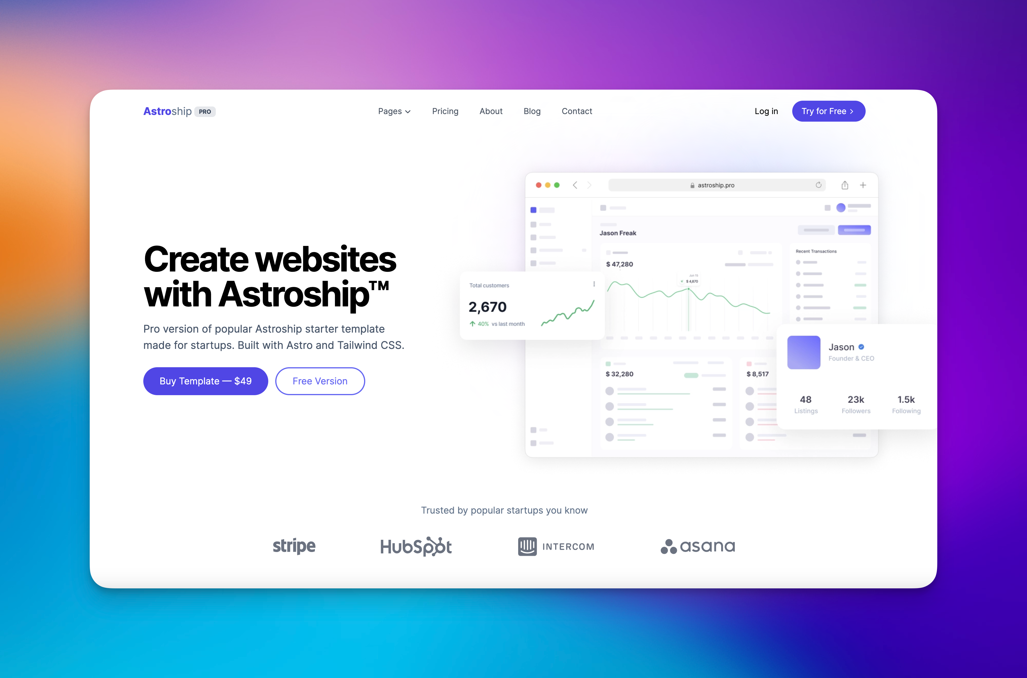Astroship Pro - SAAS Website Template for Astro — Web3Templates