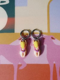 pendientes de acero quirúrgico y dije de nadadora
