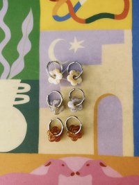 pendientes de acero de dijes de flor