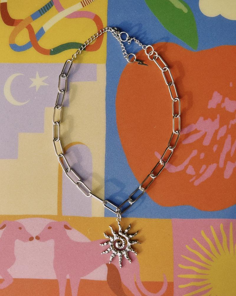Collar de cadena de acero inoxidable y dije de acero