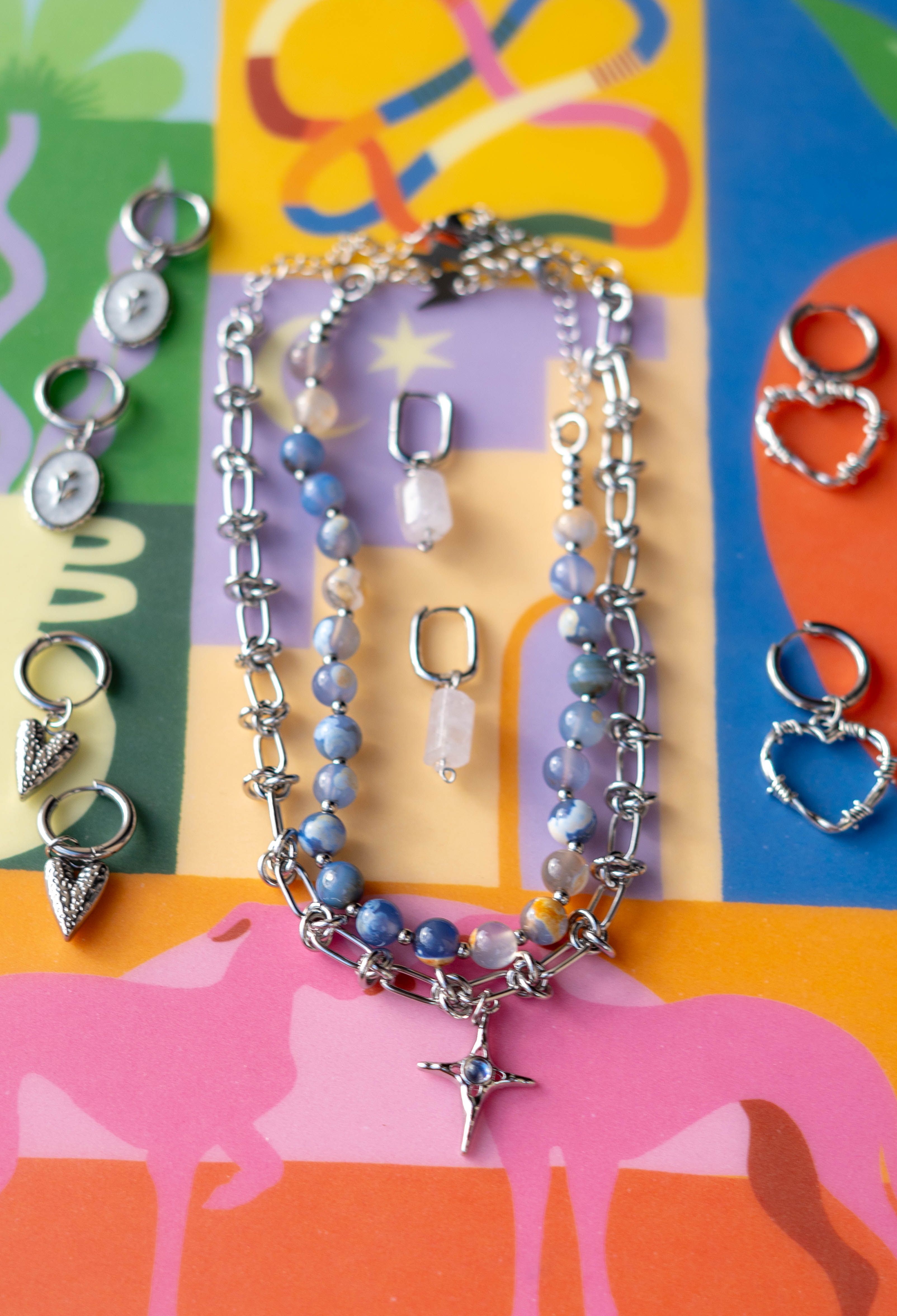 Collar plateado de acero inoxidable 