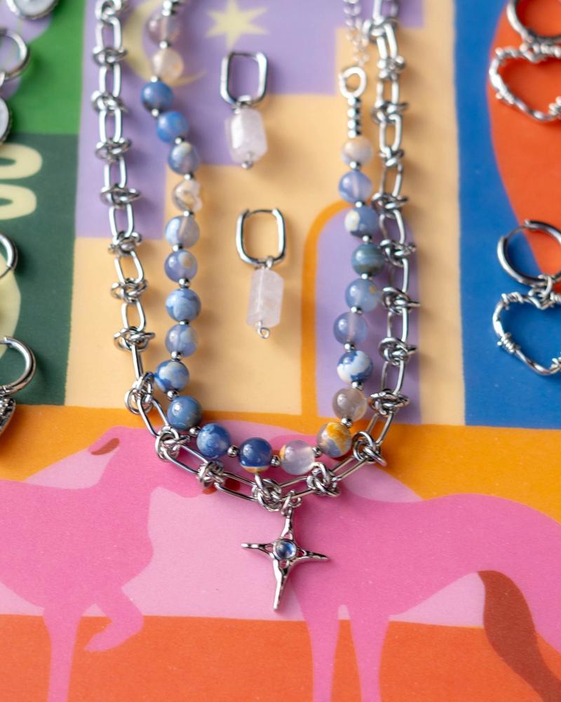 Collar plateado de acero inoxidable