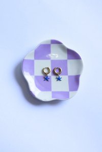 pendientes de acero dorado de estrella azul