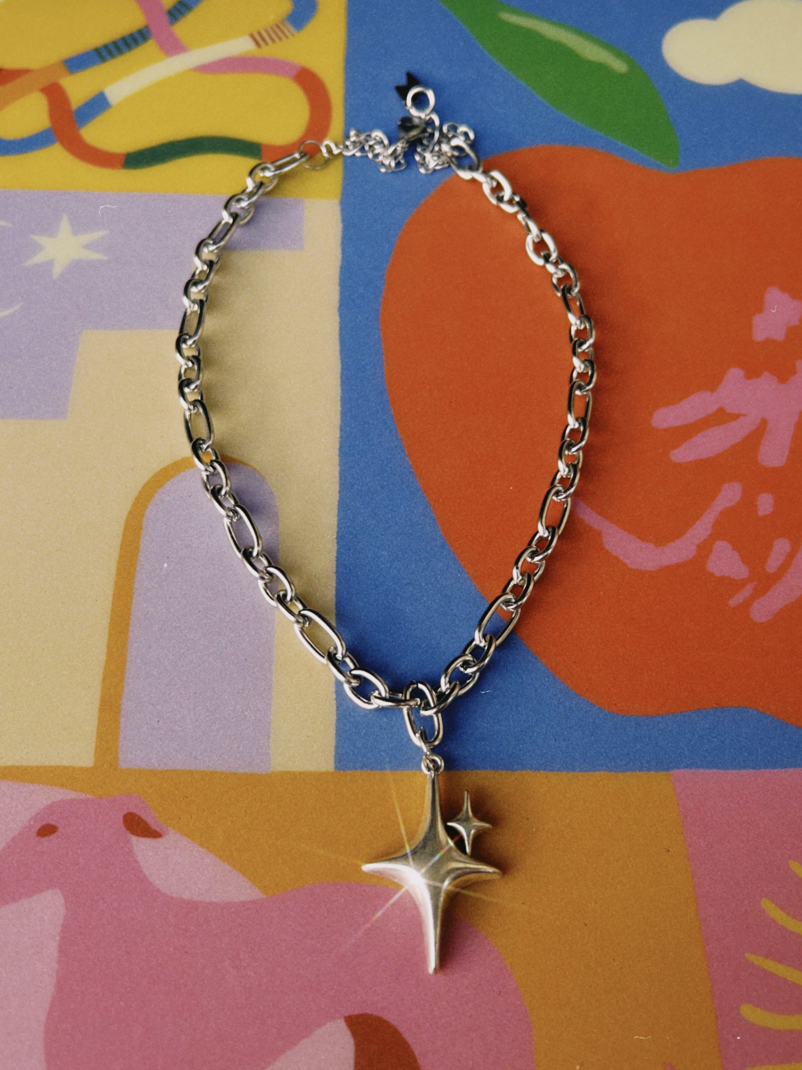 Collar plateado de acero inoxidable 