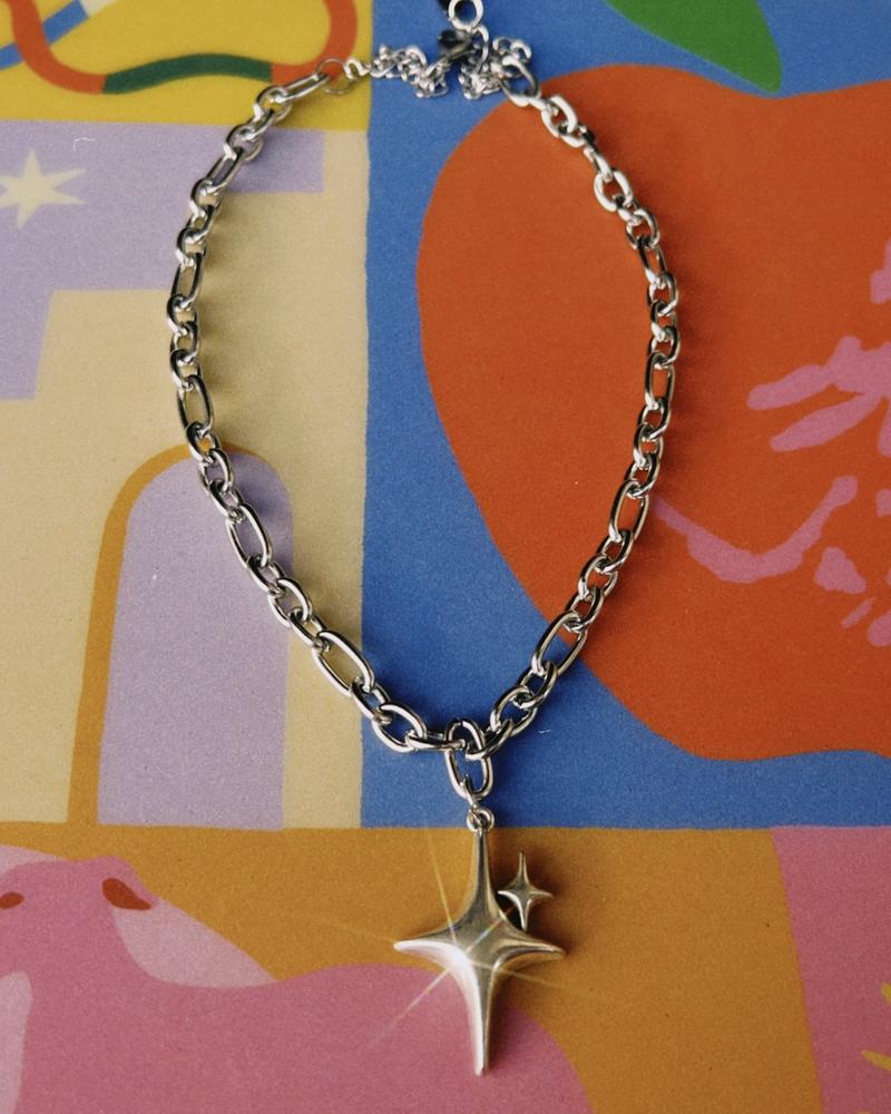 Collar plateado de acero inoxidable