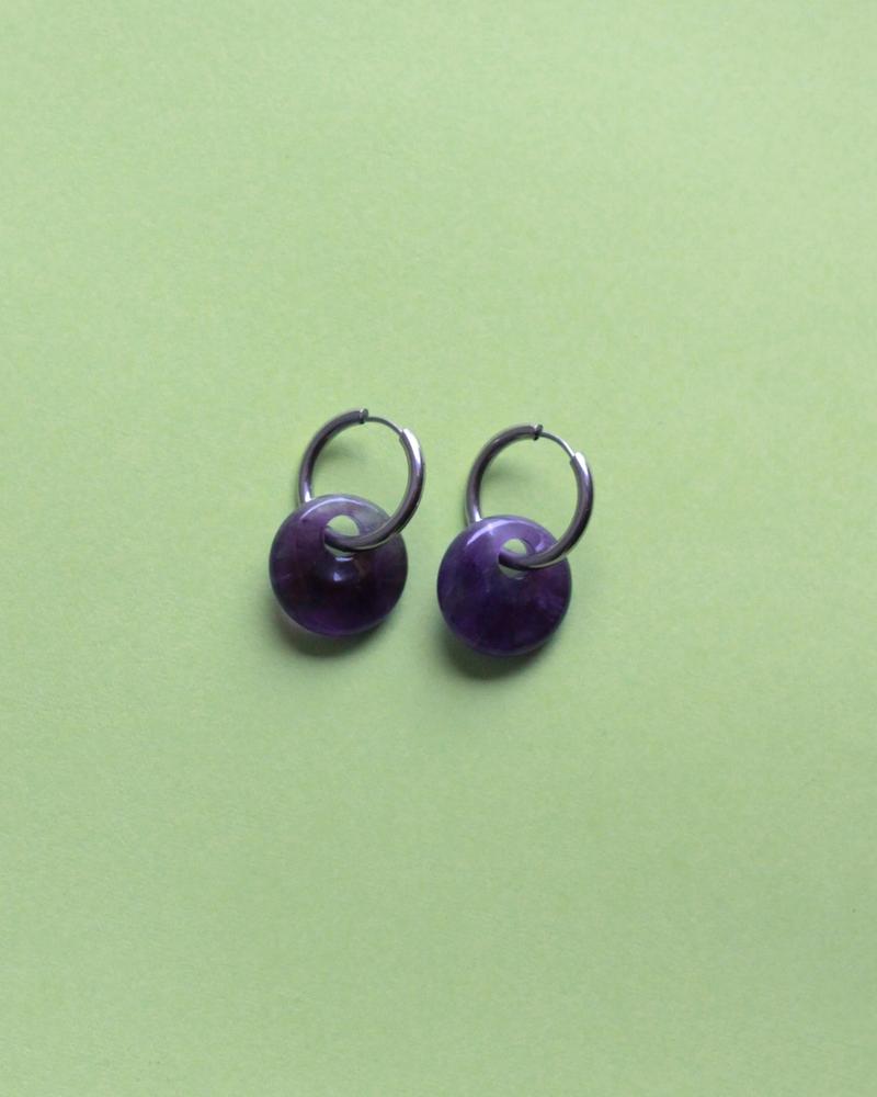 pendientes de acero inoxidable con piedra