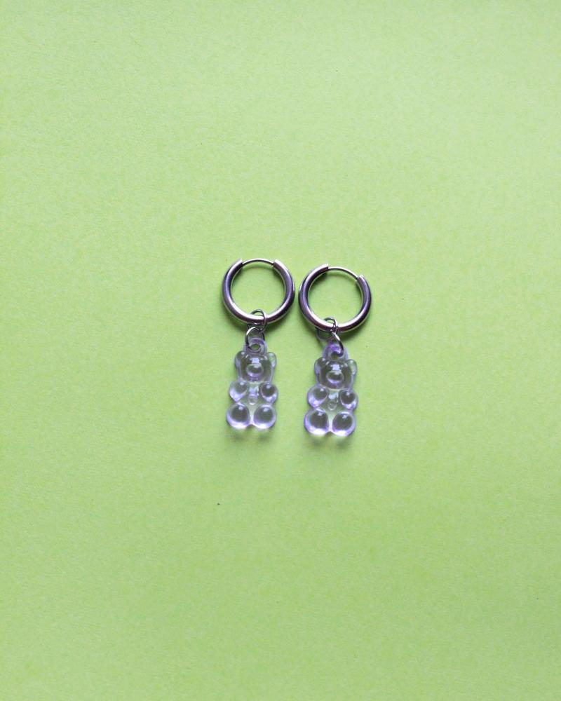 pendientes de acero inoxidable con dijes de oso