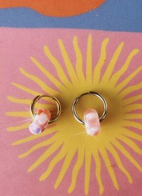 pendientes únicos de acero inoxidable y vidrio