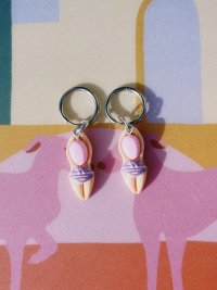 pendientes de acero quirúrgico y dije de nadadora