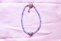 collar de cristal de roca celeste y acero inoxidable