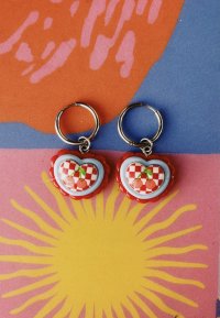 pendientes de acero inoxidable y dije corazon