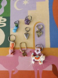 pendientes de acero inoxidable con dijes de vidrio, de acero, de plásticos