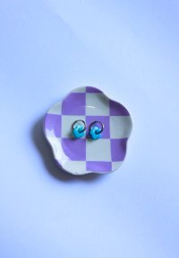 pendientes de acero de flor celeste