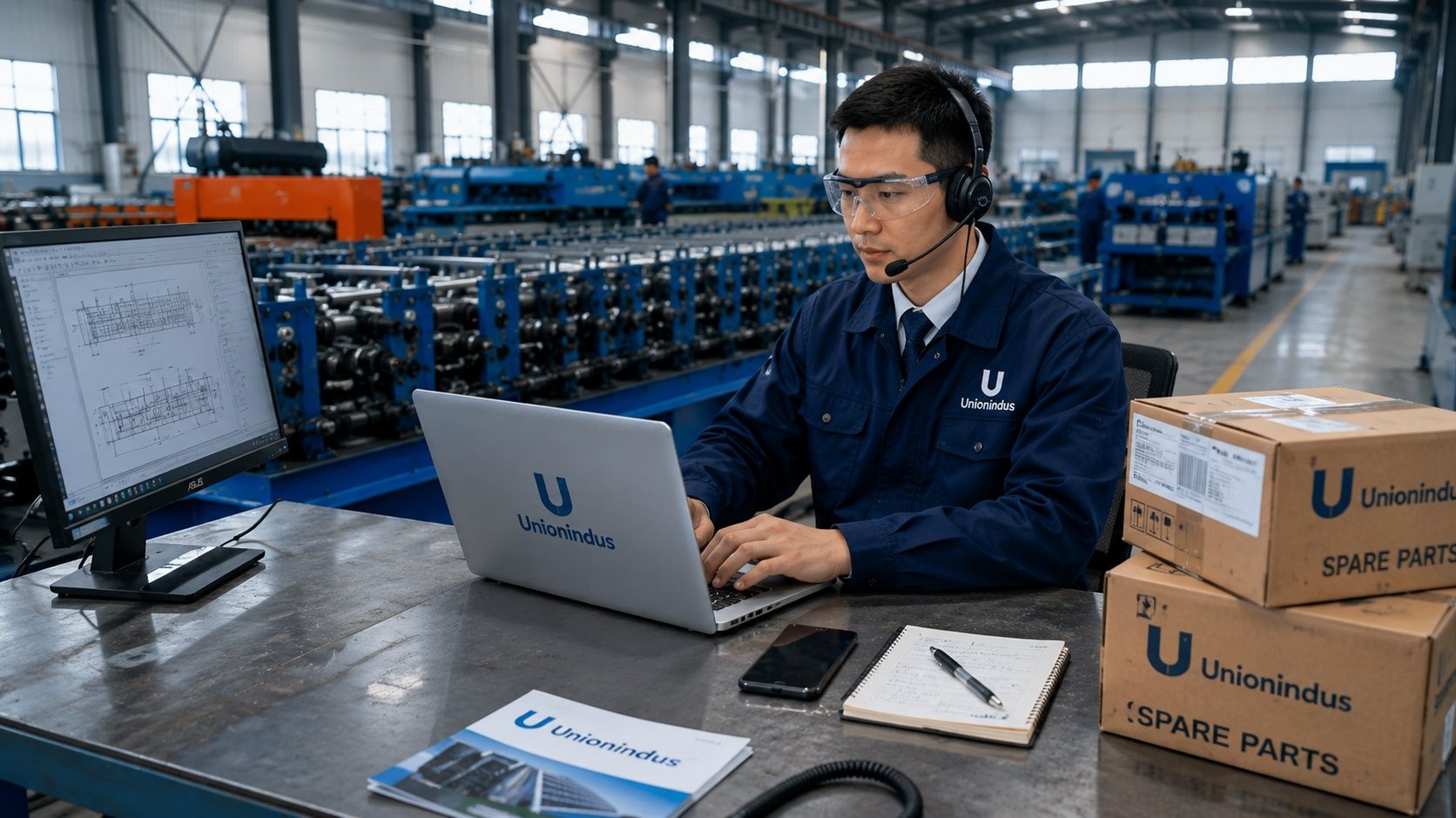 Unionindus team providing technical support via WhatsApp