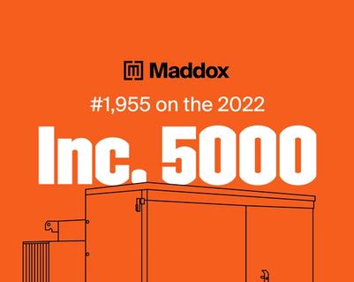 Maddox no. 1995 on the 2022 Inc. 5000 list banner