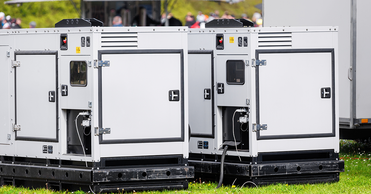Diesel generators on construction sites.