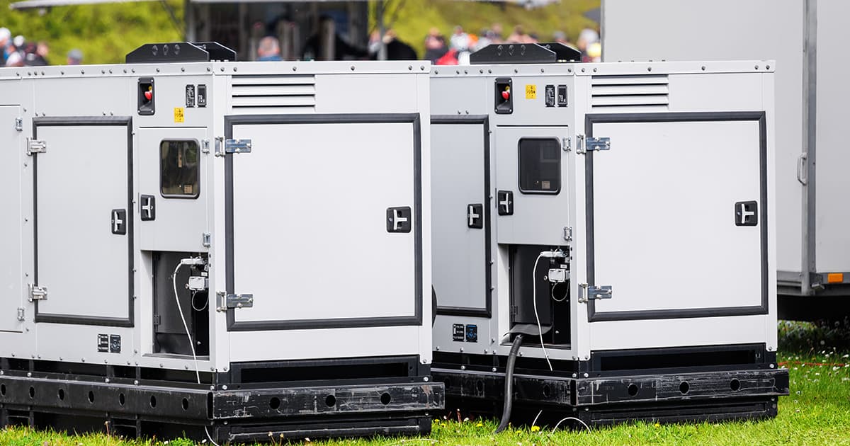 Diesel generators on construction sites.
